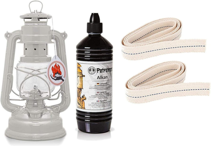 Feuerhand Starter-Set Sturmlaterne Baby Special 276 Set mit 1 Liter Alkan und 2 Ersatz-Dochten (Soft