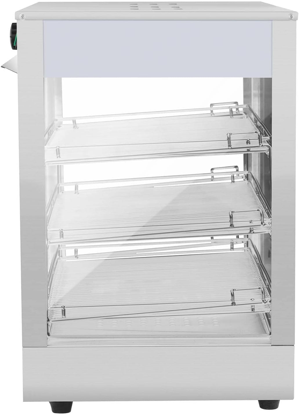 Royal Catering RCHT-1200B Heisse Theke Warmhaltevitrine Aufsatzvitrine 1.200 W Edelstahl LED-Display