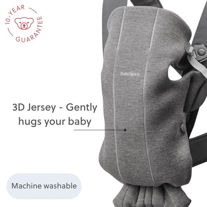 BabyBjörn Babytrage Mini, 3D-Jersey, Dunkelgrau 3D-Jersey Dunkelgrau, 3D-Jersey Dunkelgrau