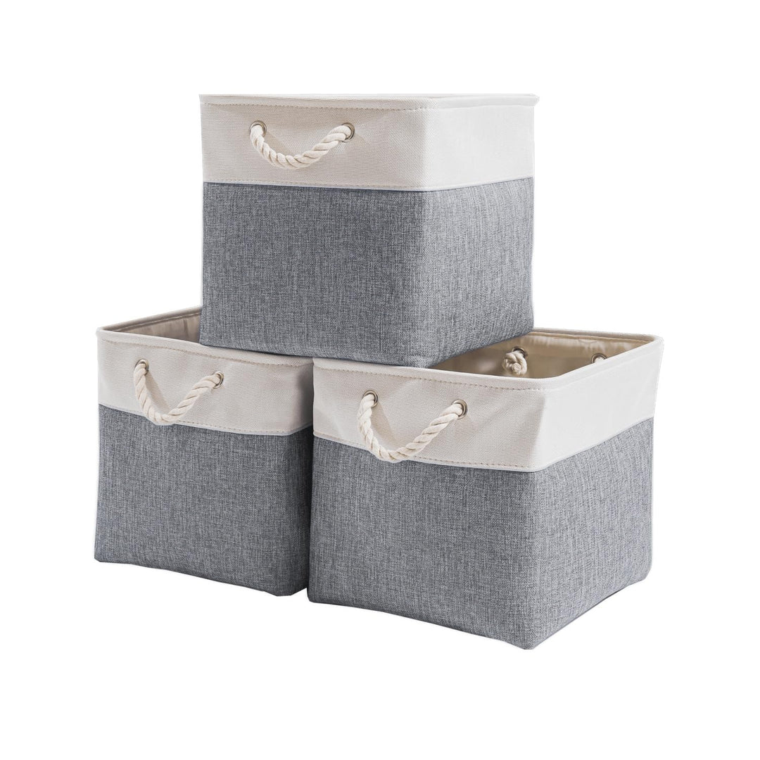 Mangata Aufbewahrungsbox Stoff,(28x28x28cm) Aufbewahrungskorb, Korbe Stoff in Würfel für Schrank, Re