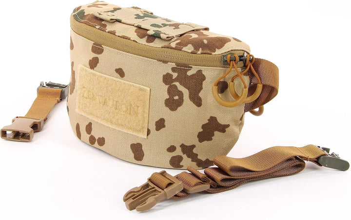 Zentauron Hüfttasche Modular 1,8 L Bauchtasche 2 Fächer MOLLE Abnehmbarer Gurt Tactical Gürteltasche