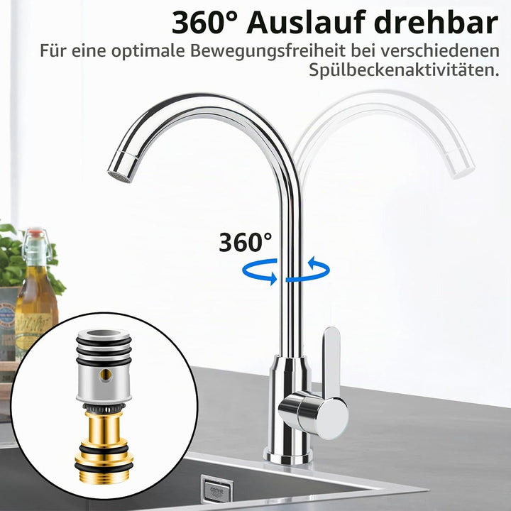 Wasserhahn Küche Wasserhahn Küchenwasserhahn Spüle Küchenamatur Mischbatterie Küche Armatur Küche Sp