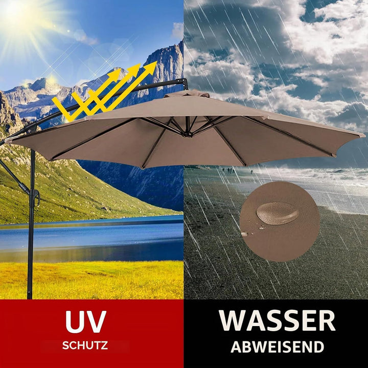 MENAYODA Sonnenschirm Ersatzbezug, Terrassenschirm Ersatzdach, 3 m Wasserdicht, Langlebig Sonnenschi