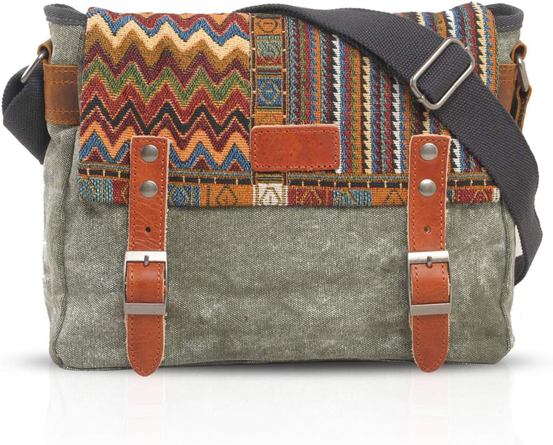 FANDARE Retro Umhängetasche für Männer/Frauen Business Crossbody Bag Outdoor Reise Camping Grosse Ka