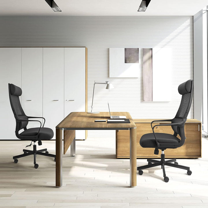 MELOKEA Bürostuhl Ergonomischer Bürostuhl, Mesh-Chefsessel mit Hoher Rückenlehne, Kopfstütze Verstel