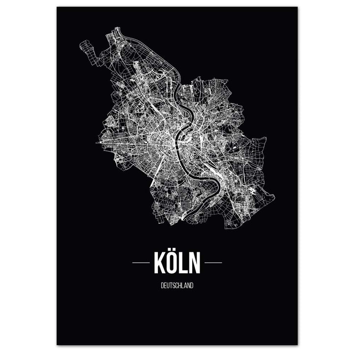 JUNIWORDS Stadtposter, Köln, Wähle eine Grösse, 40 x 60 cm, Poster, Schrift B, Schwarz 40 x 60 cm Sc