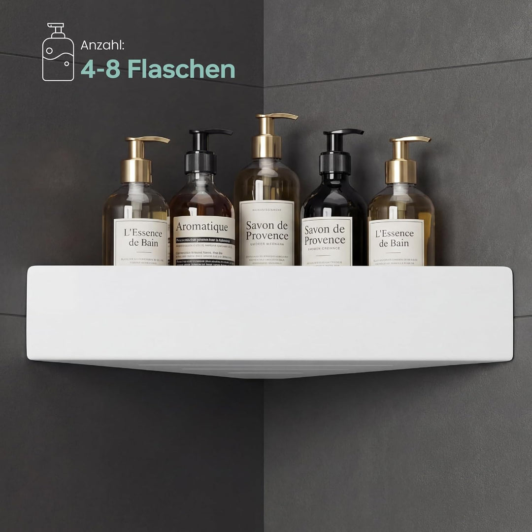 Mai & Mai Duschablage zum Bohren oder Kleben, Duschregal Badablage Ecke, Badezimmerablage zur Wandmo