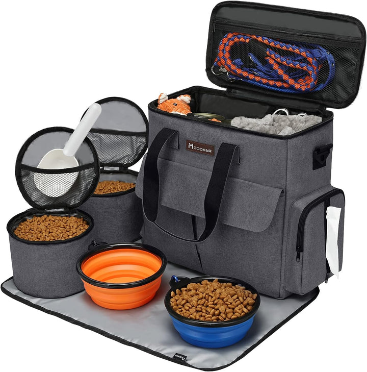 Von Fluggesellschaften zugelassene Haustier-Reisetasche, Wochenend-Hundereiseset für Hund und Katze,