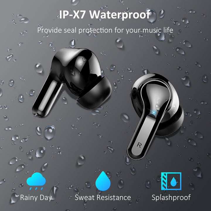 Bluetooth 5.4 Kopfhörer, 50Std 3D-Stereo Kopfhörer Kabellos Bluetooth, Tiefer Bass Wireless Earbuds,