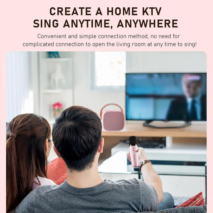 Bluetooth-Karaoke-Maschine für Erwachsene und Kinder, Tragbarer Stereo-Sound-Retro-Lautsprecher mit