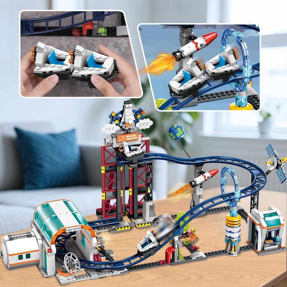 CUBIMANA Weltraum-Achterbahn-Bausätze Kinder Jungen im Alter von 8–12Jahren
