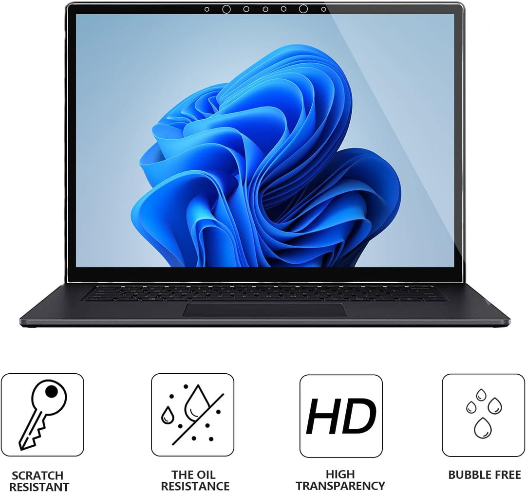 MEGOO [2 Stück] Surface Laptop 5 Displayschutzfolie, Gehärtetem Glass, HD-Klar, Reibungslose Berühru