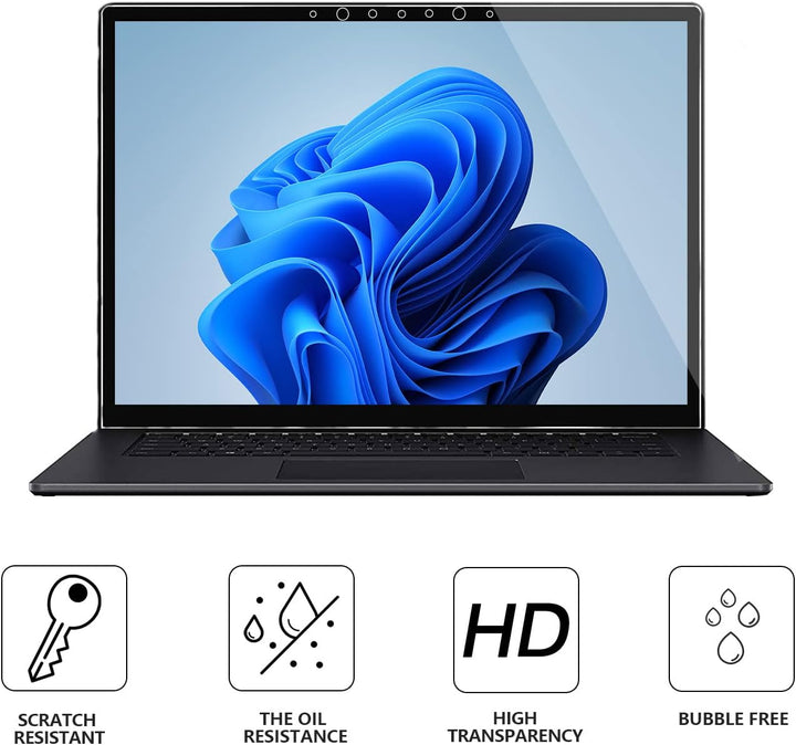 MEGOO [2 Stück] Surface Laptop 5 Displayschutzfolie, Gehärtetem Glass, HD-Klar, Reibungslose Berühru