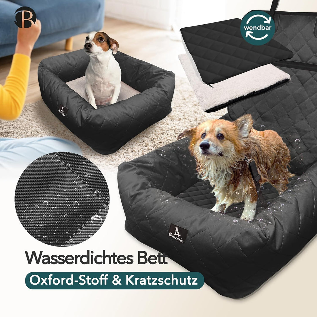 Hunde Autositz Auto Hundesitz, 2-in-1 Hundebett Hundekorb für kleine & mittelgrosse Hunde, Oxford St