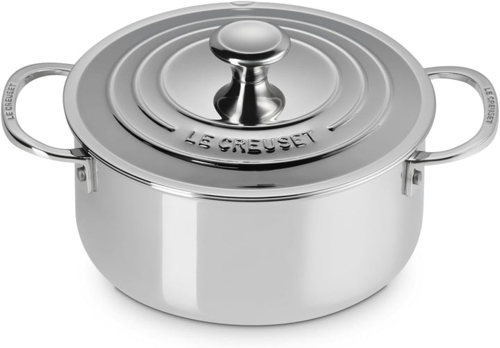 Le Creuset Signature Flacher Bräter mit Deckel, Rostfreier 3-ply Edelstahl, Ø 20 cm, 3 L, 20 cm
