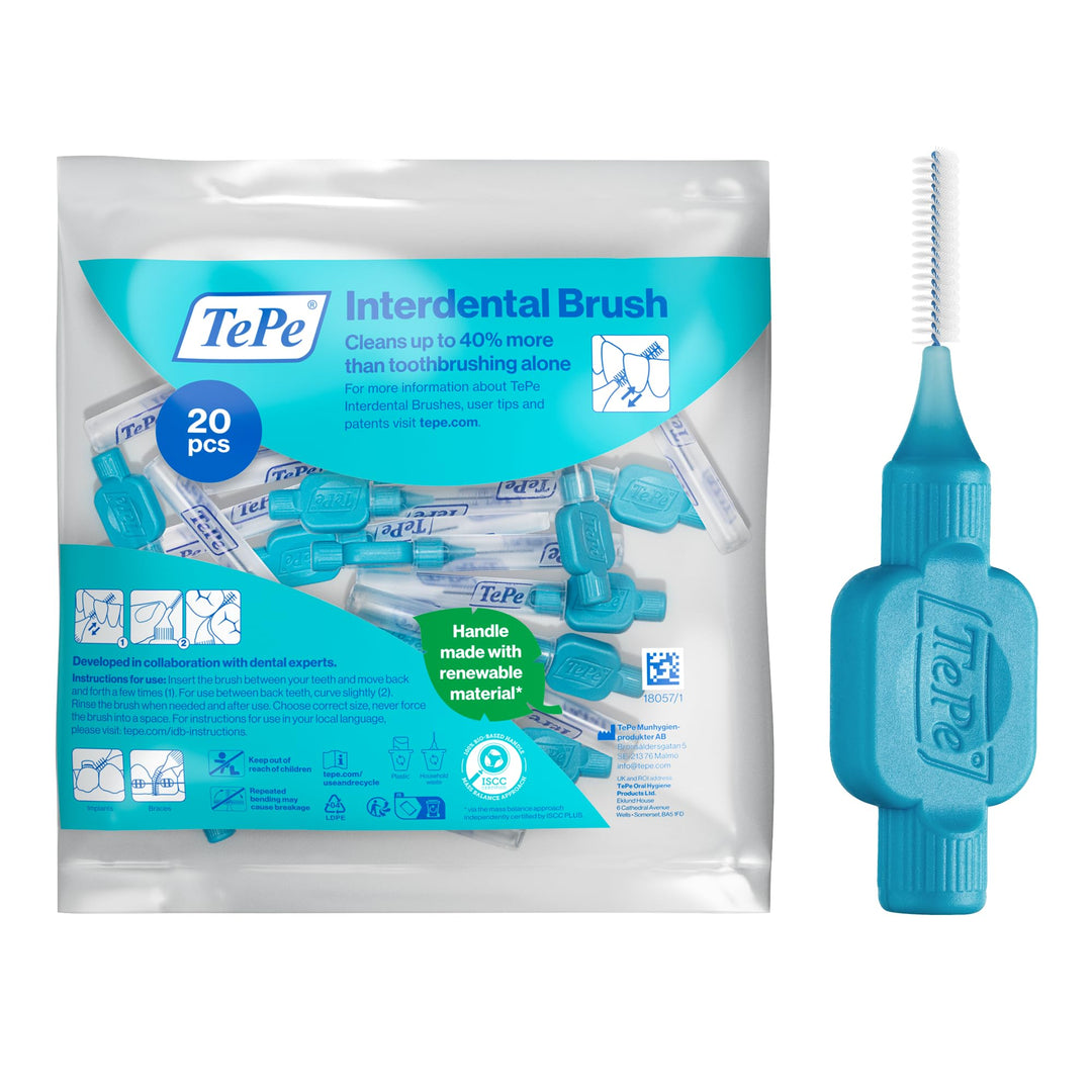 TePe Interdentalbürste, Original, Blau, 0,6 mm/ISO 3, 20 Stk., Plaque-Entfernung, effiziente Reinigu