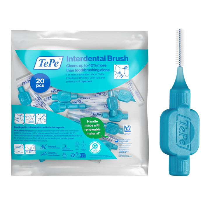 TePe Interdentalbürste, Original, Blau, 0,6 mm/ISO 3, 20 Stk., Plaque-Entfernung, effiziente Reinigu
