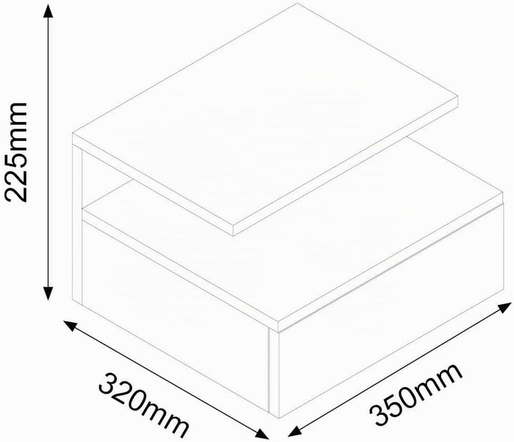 AC Design Furniture Fia Nachttisch mit 1 Schublade in Schwarz, 1 Stück, Wandschrank im Minimalistisc