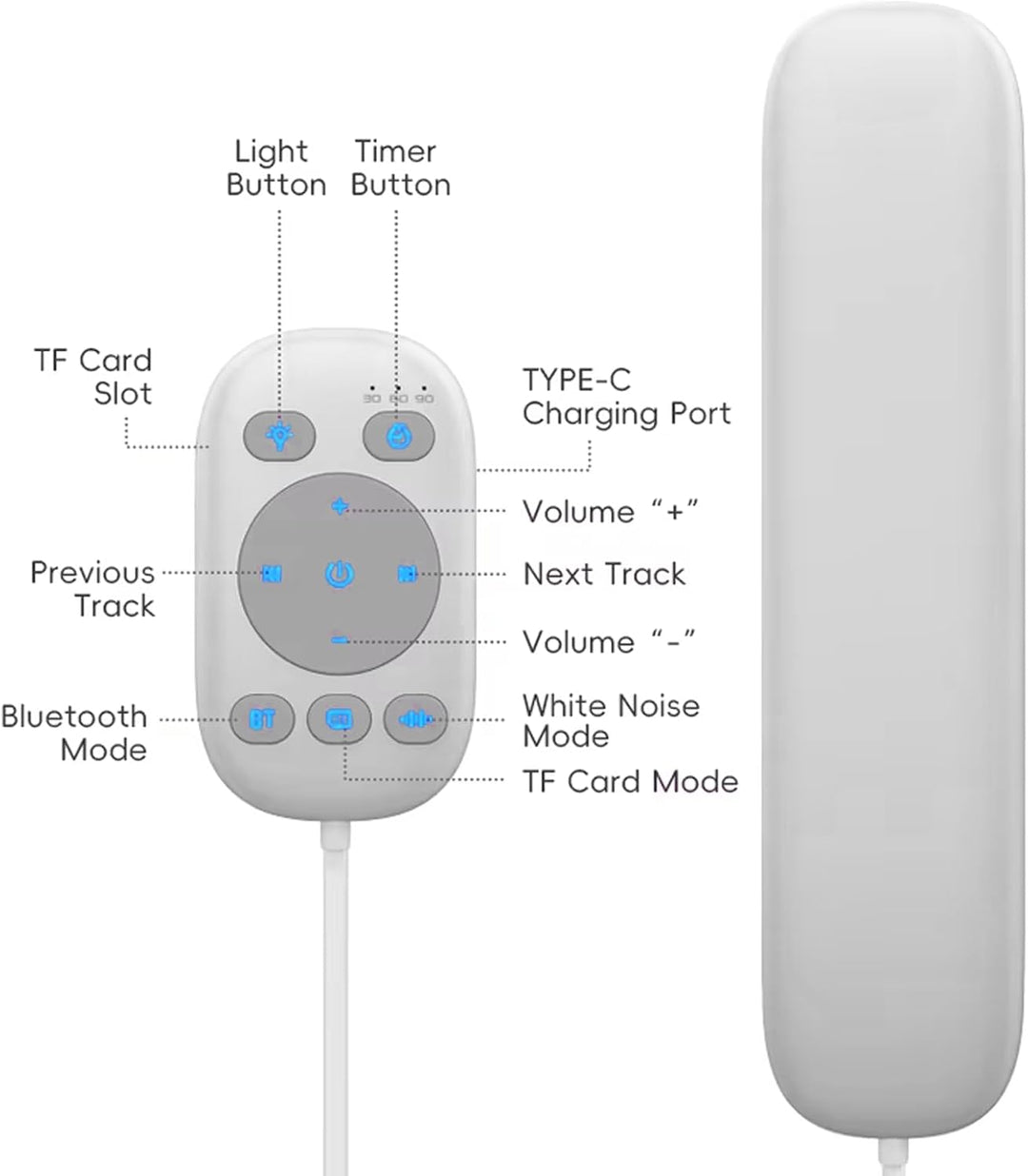 Knochenleitung Bluetooth Kissenlautsprecher, Schlaflautsprecher Eingebautes Weisses Rauschen, Ultrad