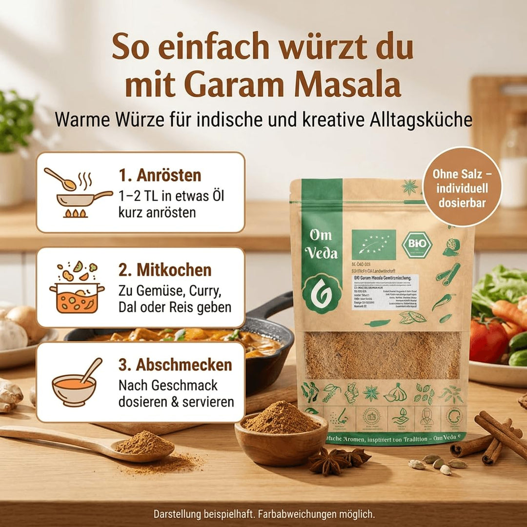 BIO Garam Masala Gewürzmischung 500g | Premium Gewürzmischung für Currys, Eintöpfe, Chutneys, Marina