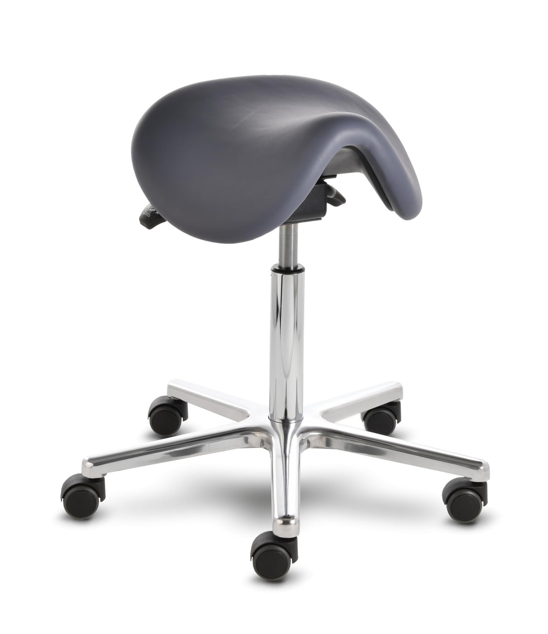 Sattelhocker docy® dent 4616, Sitzhöhe ca. 55 - 75 cm, mit Sitzneigeverstellung, Rollen/Bodengleiter