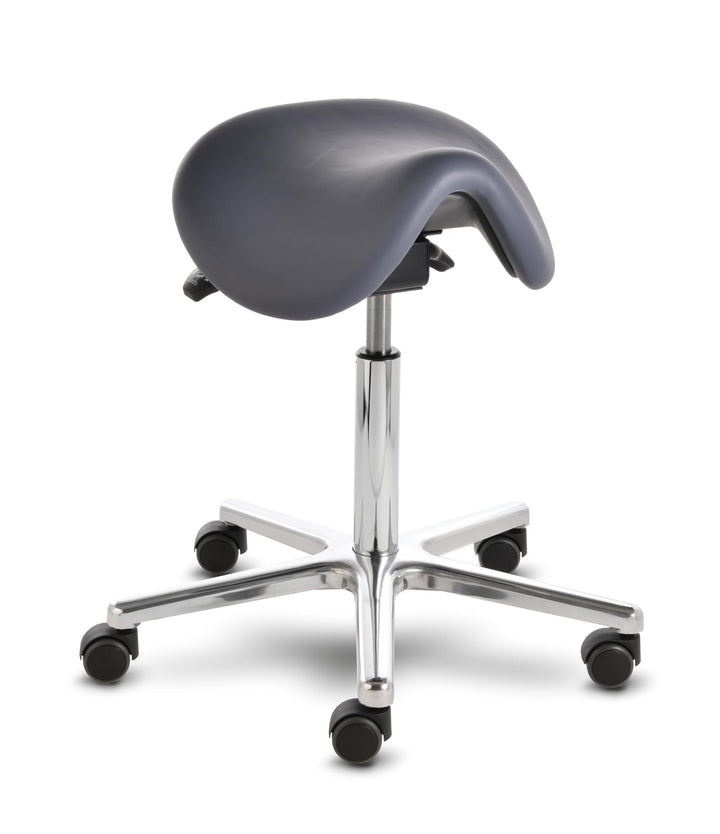 Sattelhocker docy® dent 4616, Sitzhöhe ca. 55 - 75 cm, mit Sitzneigeverstellung, Rollen/Bodengleiter