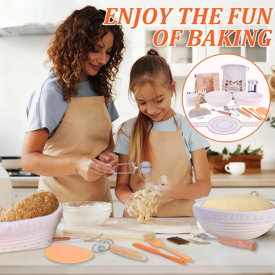 Brot Backen Zubehör, Gärkörbchen Für Sauerteig Starter Set, Gärkorb Brot Brot Backen Mit Sauerteig S