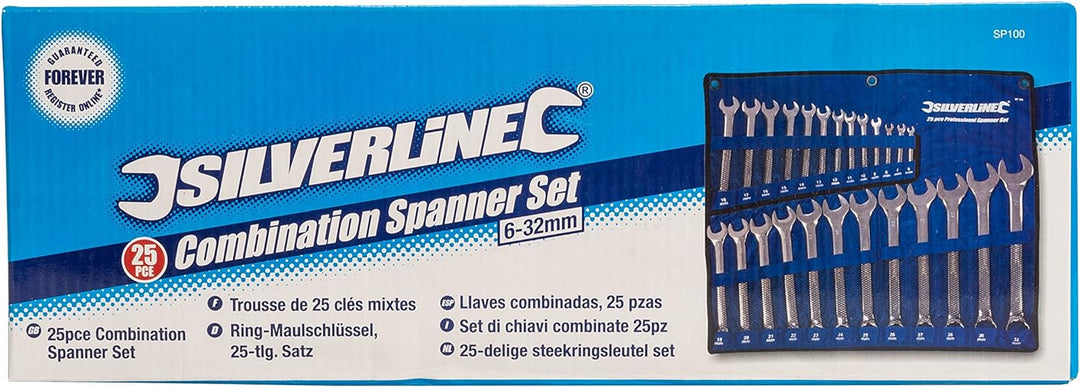 Silverline SP100 Ring-Maulschlüssel, 25-tlg. Satz 6–32 mm 6mm - 32mm, 6mm - 32mm