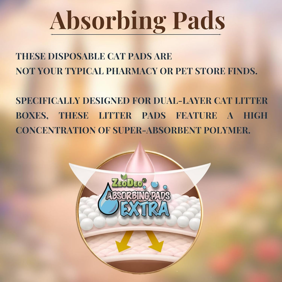 ZeoDeo 3.6 kg + 10 EXTRA Pads - Natürliche Zeolith-Katzenstreu-Pellets für Zweischicht-Katzenstreu-S