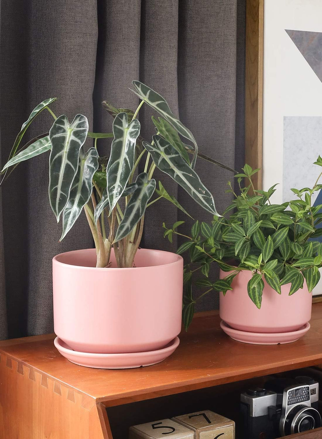 LE TAUCI 3 er Pack Übertöpfe Keramik, 11+13+17 cm Durchmesser Klein Töpfe Set, Blumentopf für Zimmer