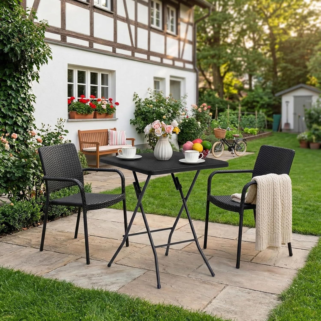 HollyHOME Klapptisch Quadratisch 2FT/60cm Campingtisch Klappbar Tisch Gartentisch Balkontisch Tragba