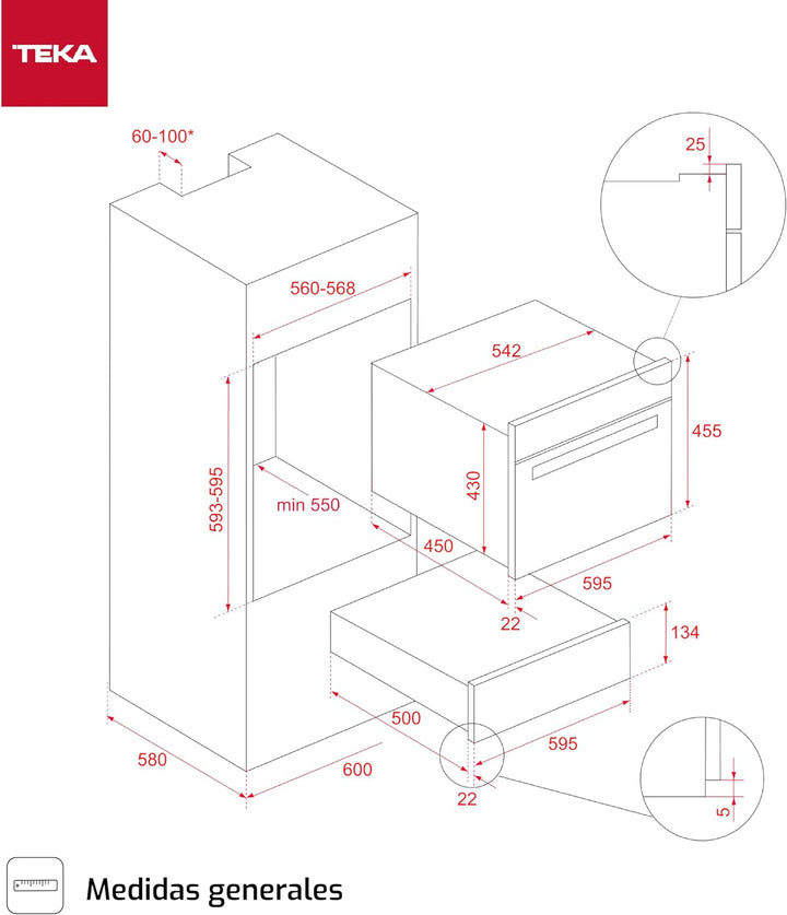 TEKA Wärmeschublade CP 15 GS 7 Fassungsvermögen für 6 Personen / Thermostat 30-80°C