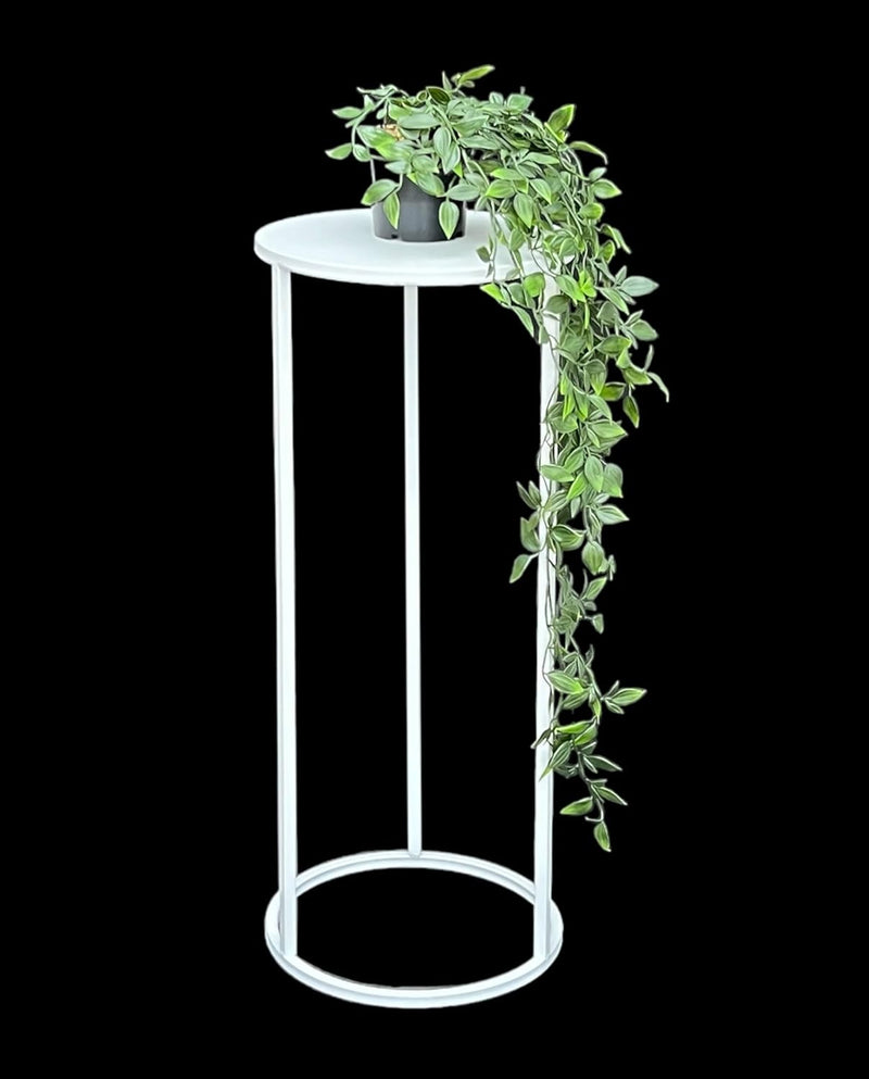 DanDiBo Blumenhocker Metall Weiss Rund Blumenständer Beistelltisch 96483 Blumensäule Modern Pflanzen