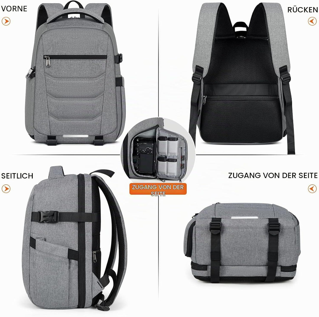 RAINSMORE Kamerarucksack Gross – Kameratasche Spiegelreflex für Fotografen, kamerarucksack mit 14 Zo