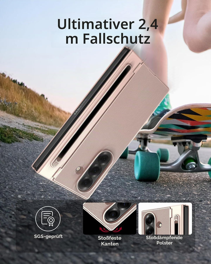 Miimall Kompatibel mit Samsung Galaxy Z Fold 5 Hülle mit S-Pen &amp; Stifthalter, [HD Displayschutz] Ult