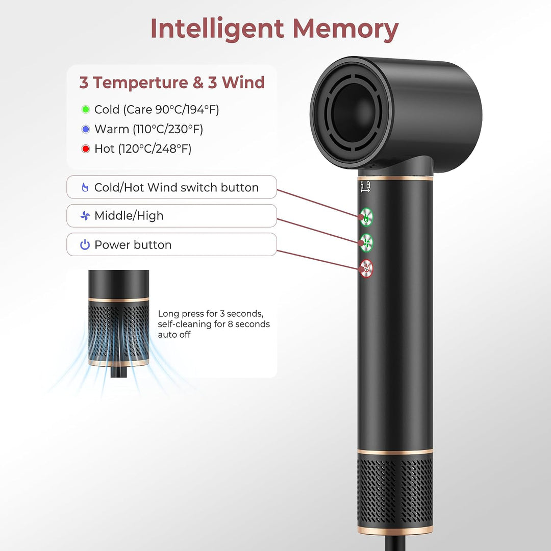 MogaWave Air Styler 7 in 1 Hair Styler Airbrush Haarstyler mit 110000 U/Min Haartrockner 1300W High