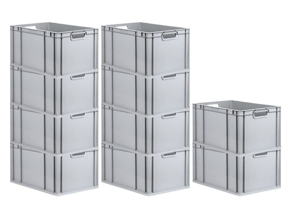 PROREGAL SuperSparSet 10x Eurobox NextGen Grip | HxBxT 32x40x60cm | Griffe offen | Verstärkter Boden