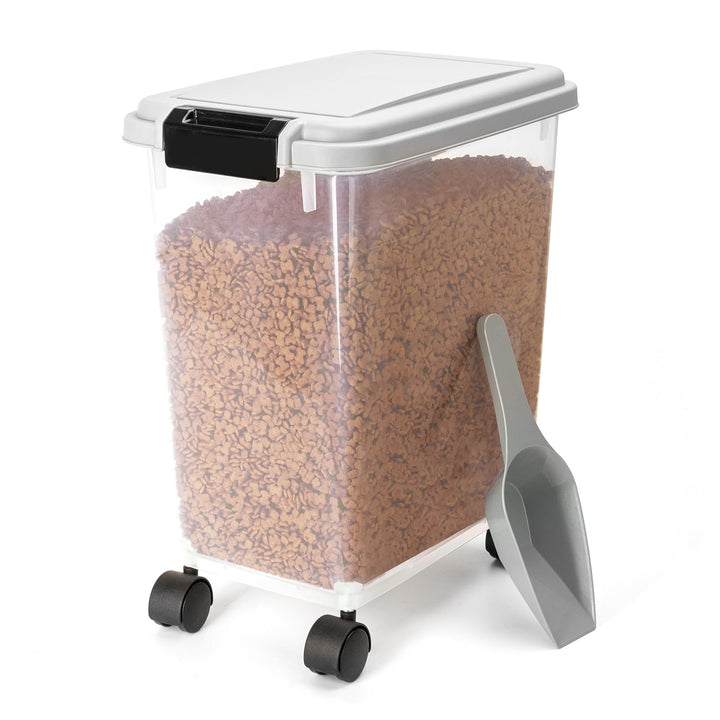 Nobleza - Futterbehälter für Haustiere, 20 L, für Haustiere, Lebensmittelbox mit Rädern, Klappdeckel