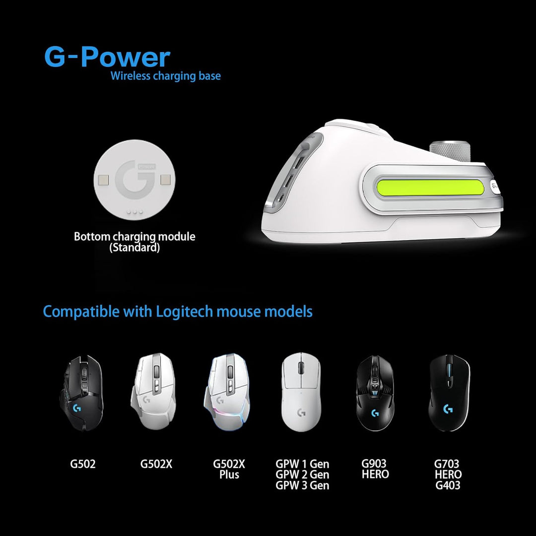 Fanxoo G-Power Ladestation für Logitech G502 G502X Plus G903 G703 G Pro Wireless 1Gen 2Gen 3Gen Kabe