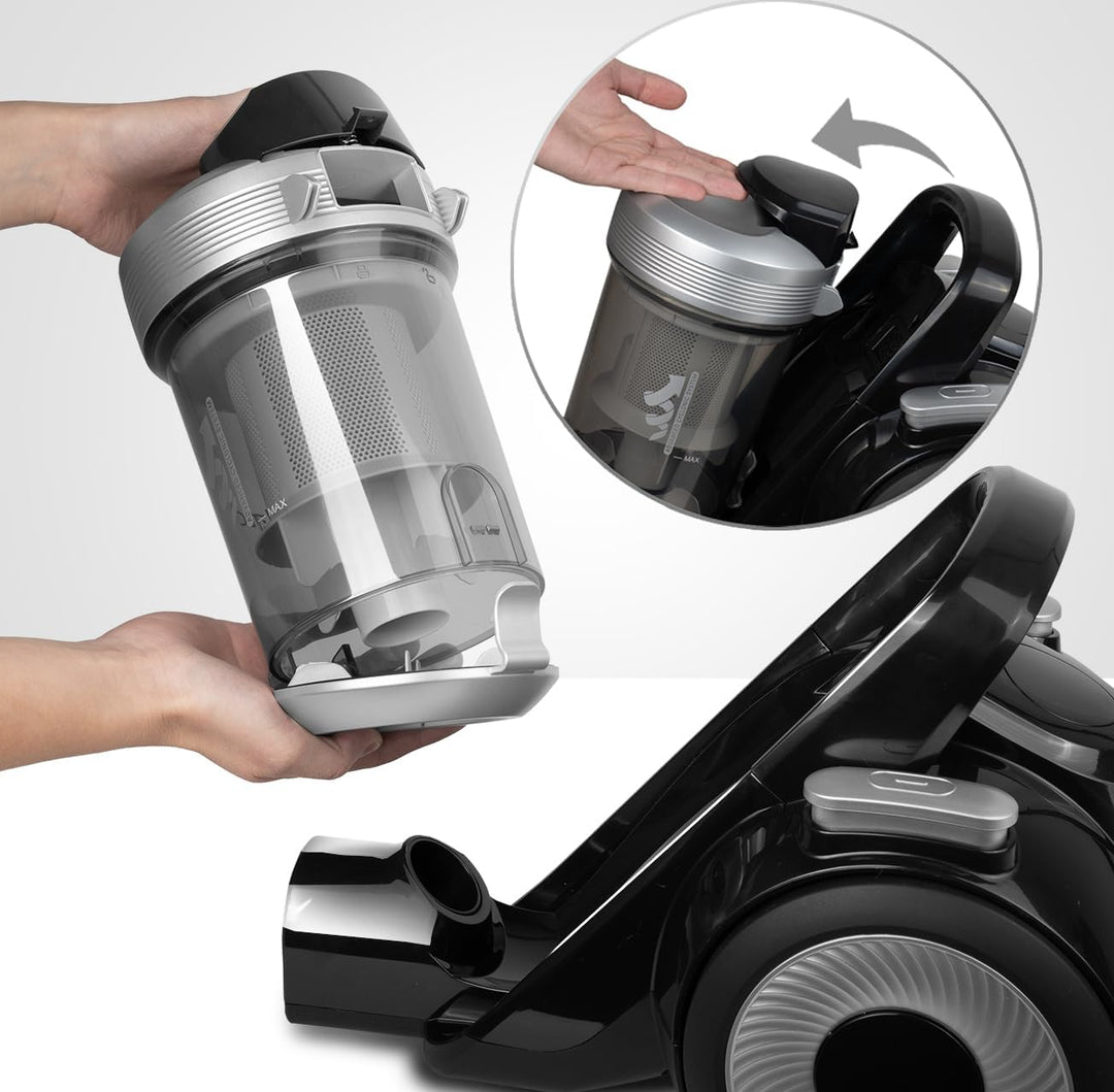 MalTec Staubsauger 2L Zyklonsauger mit HEPA-Filtern beutellos mit Set von Aufsätzen 4000W Bodenstaub