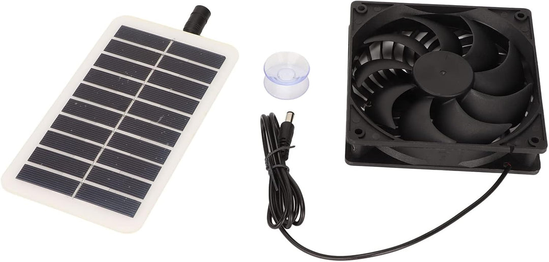 Solarpanel-Lüfter-Set, 3 W, Solarbetriebener Abluftventilator, Tragbarer Solar-Abluftventilator für