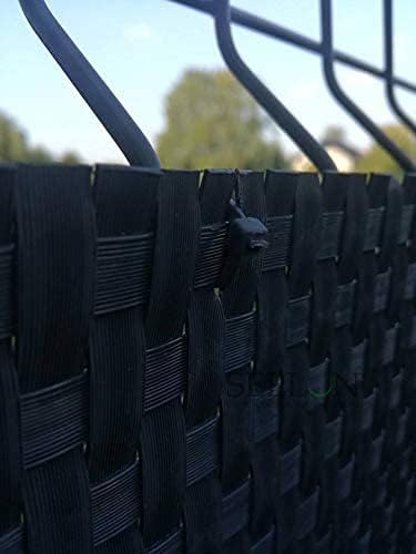 Sellon24® PE-Rattan Balkonverkleidung Balkonbespannung Sichtschutz Windschutz Matte für Balkon Terra