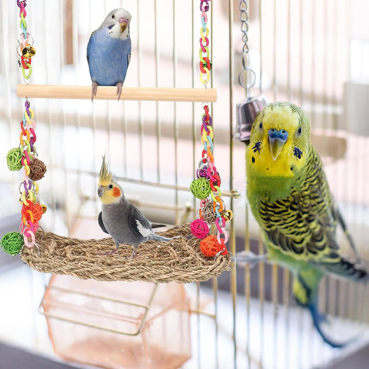 Wellensittich Spielzeug, Papagei Spielzeug, Wellensittich Schaukel Vogelkäfig Zubehör Vogelspielzeug