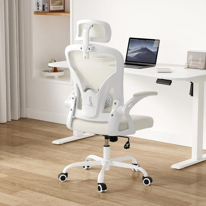 Farini Ergonomischer Stuhl mit Armlehne Büro Schreibtischstuhl mit Rollen Bequemer Home Office Stuhl
