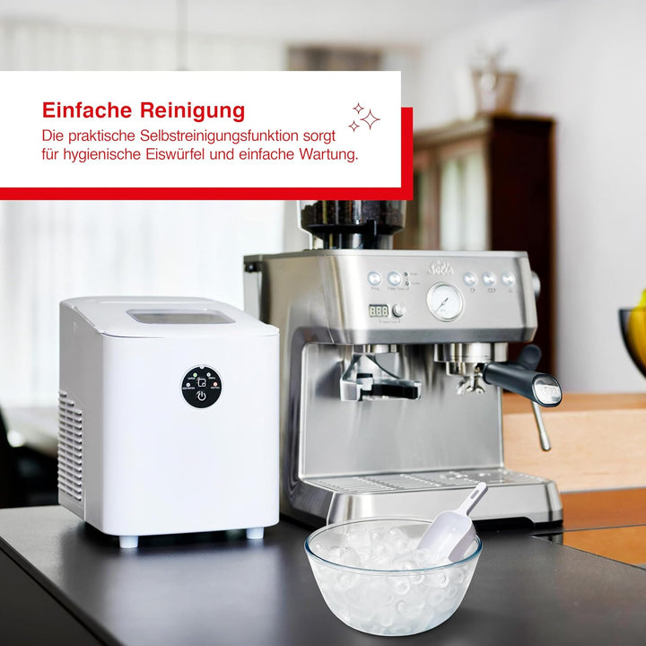 Solis Ice Cube Express Eiswürfelmaschine, 8 Eiswürfel in 8 Minuten, Ice Cube Maker mit einstellbarer