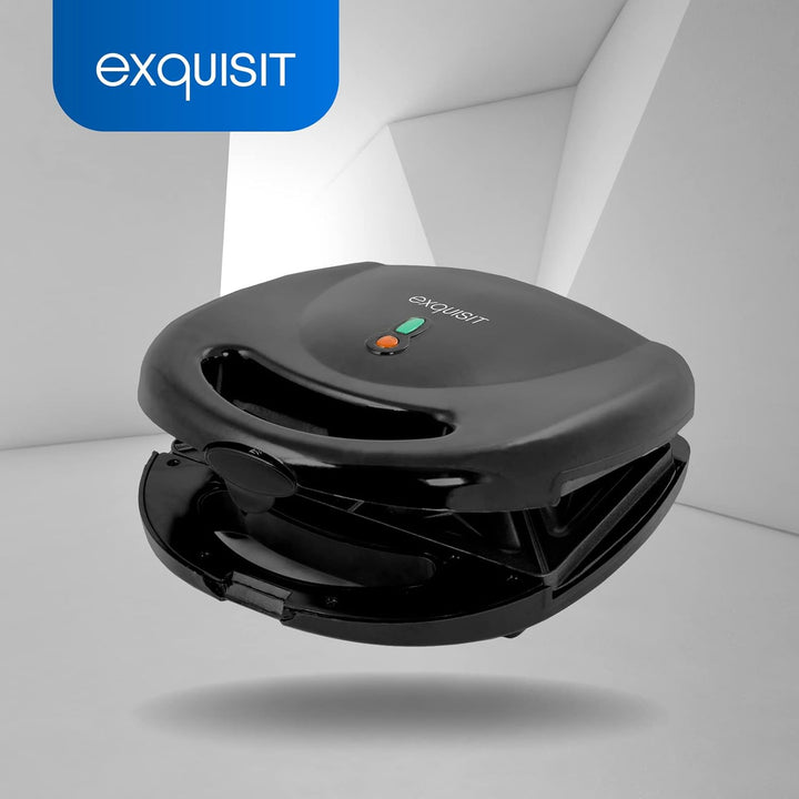 Exquisit Sandwichtoaster ST 3101 sw | Dreieck-Sandwich | Antihaft | 750 W Leistung | Schwarz | Überh