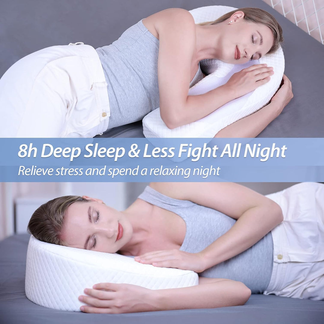 HOMCA Seitenschläferkissen U-förmiges Memory Foam Kopfkissen Ergonomisches Für Bauchschläfer und Sei
