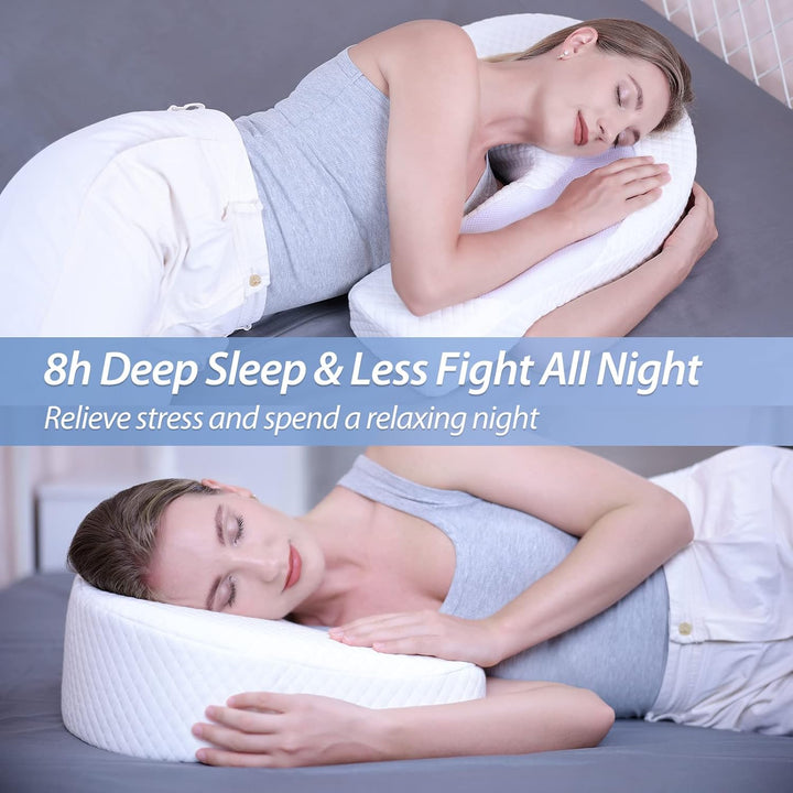 HOMCA Seitenschläferkissen U-förmiges Memory Foam Kopfkissen Ergonomisches Für Bauchschläfer und Sei