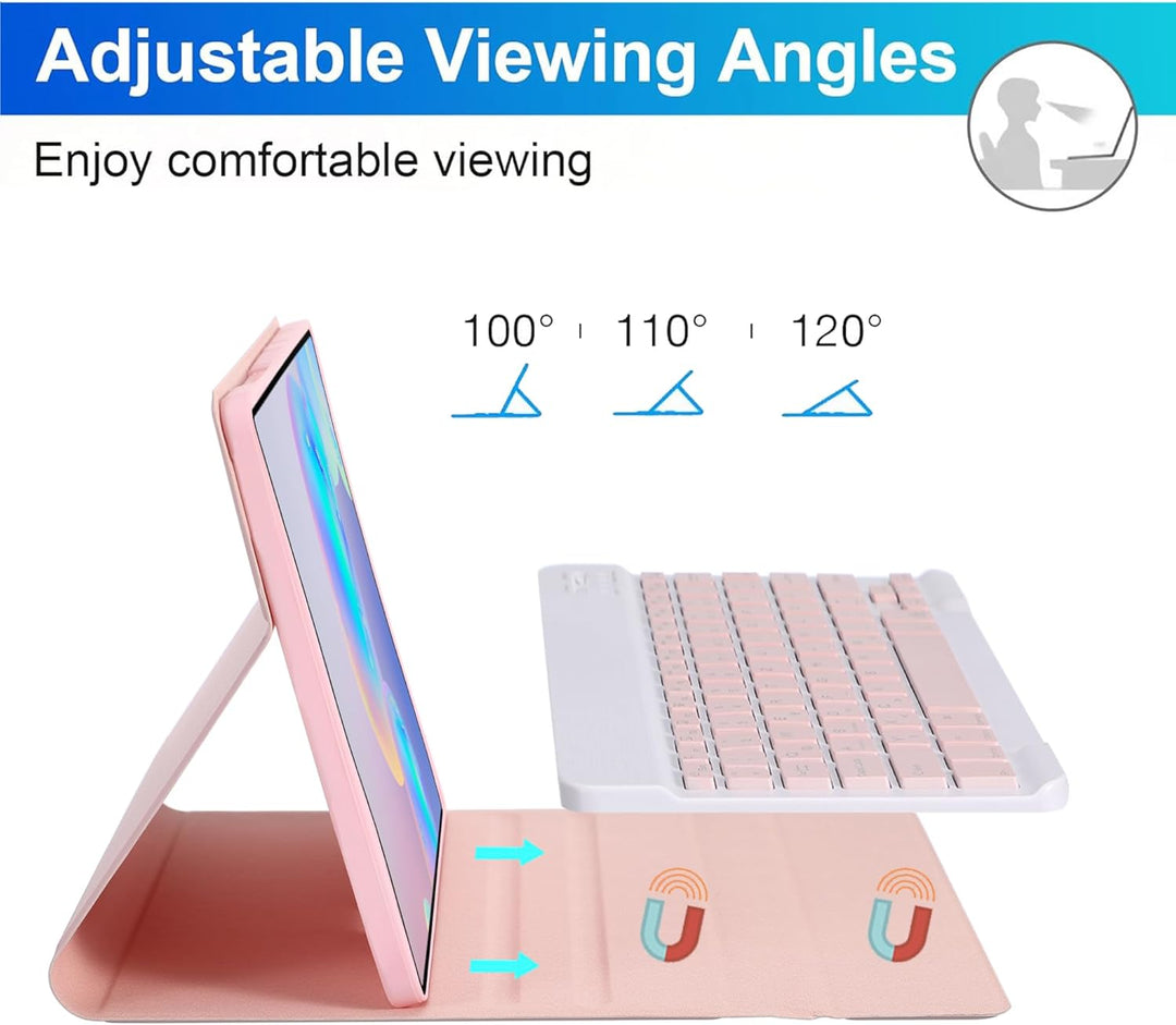 Tastatur Hülle für Lenovo Idea Tab Tablet 11", TPU Rückseite Hülle mit 3 Bereich 7 Farbe Beleuchtete