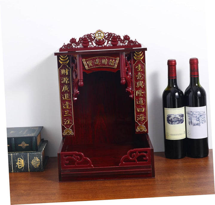 Garneck Holz Buddha Regal Wandmontage Buddhistischer Schrein Tischständer Retro Chinesischer Stil Fü